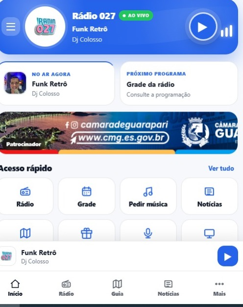 Aplicativo PRO Rádio 027